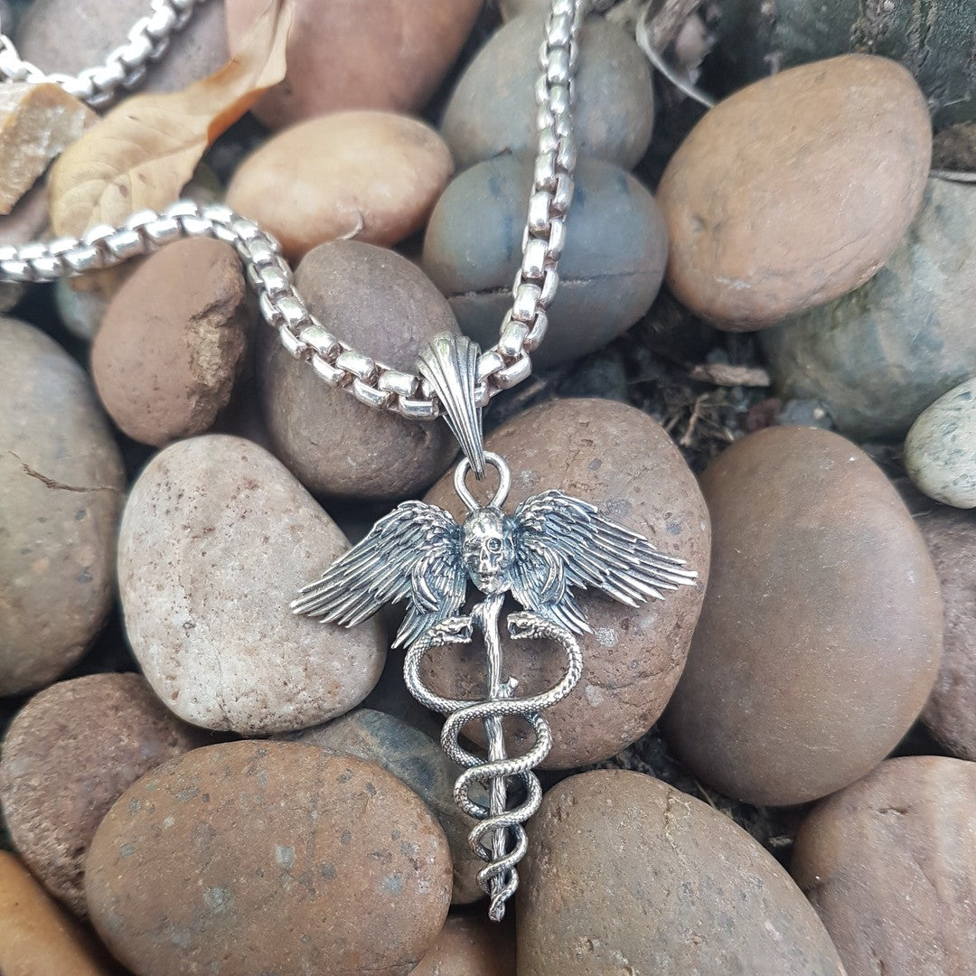 Caduceus Pendant by Serpent Forge