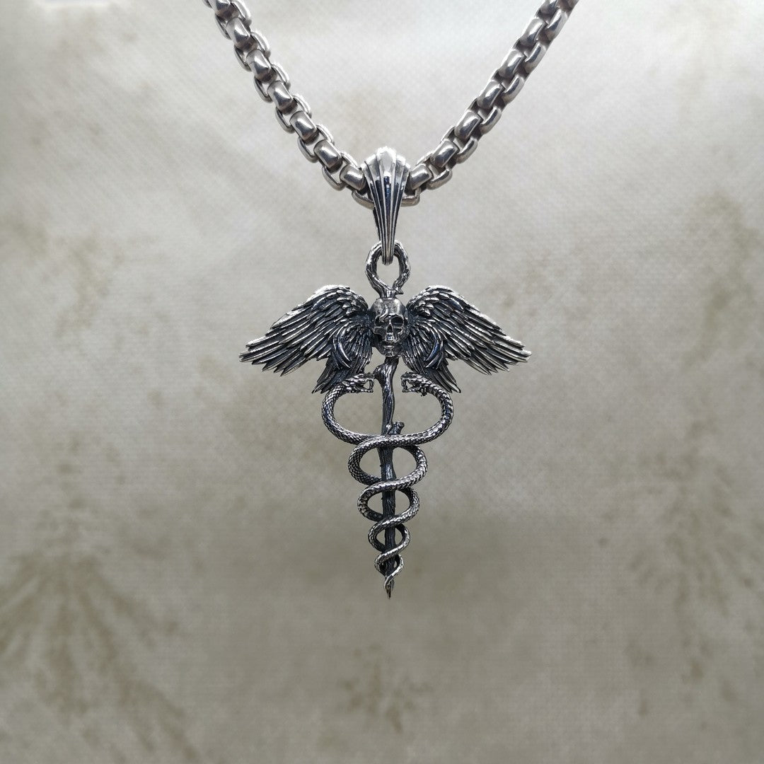 Caduceus Pendant by Serpent Forge