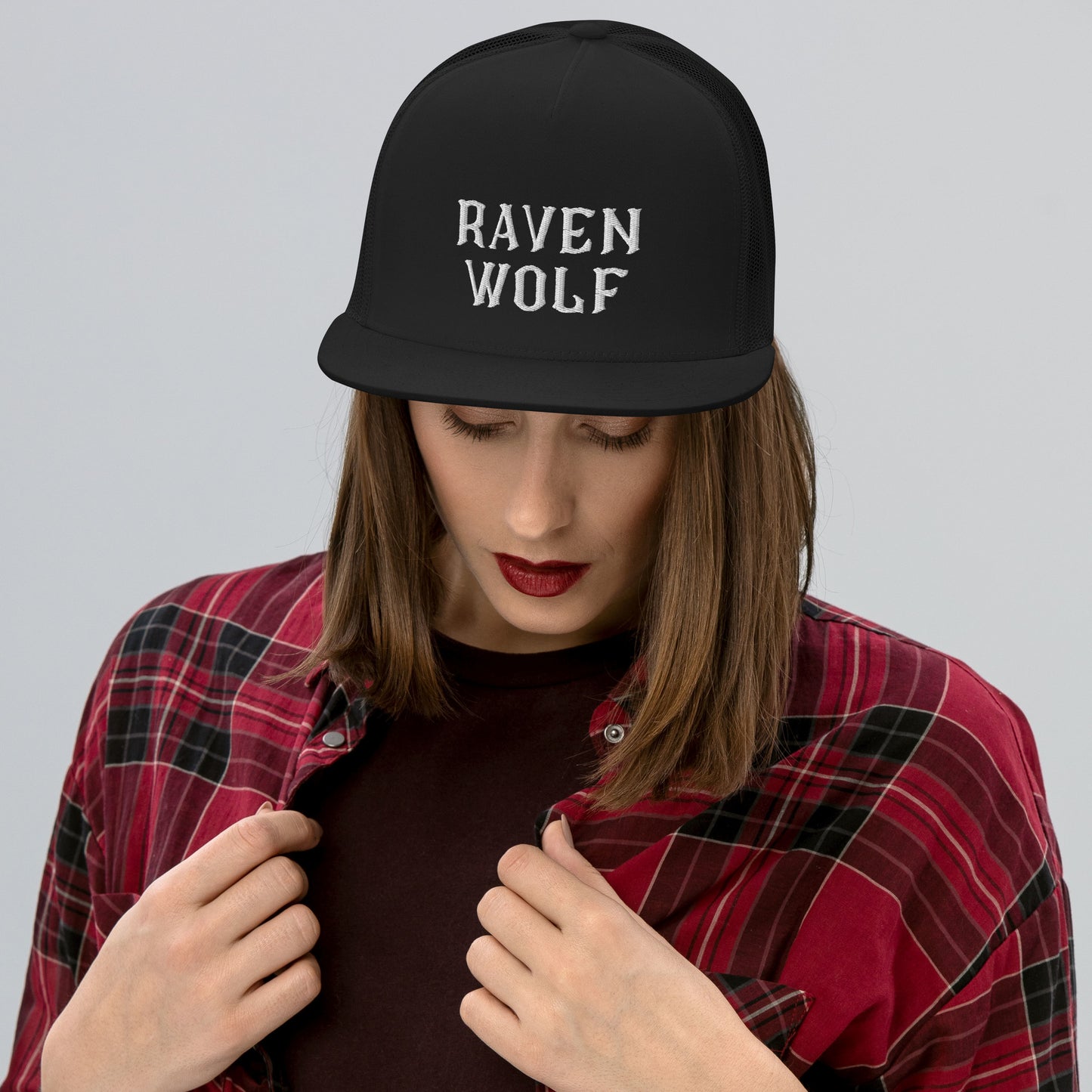 Raven Wolf Trucker Cap