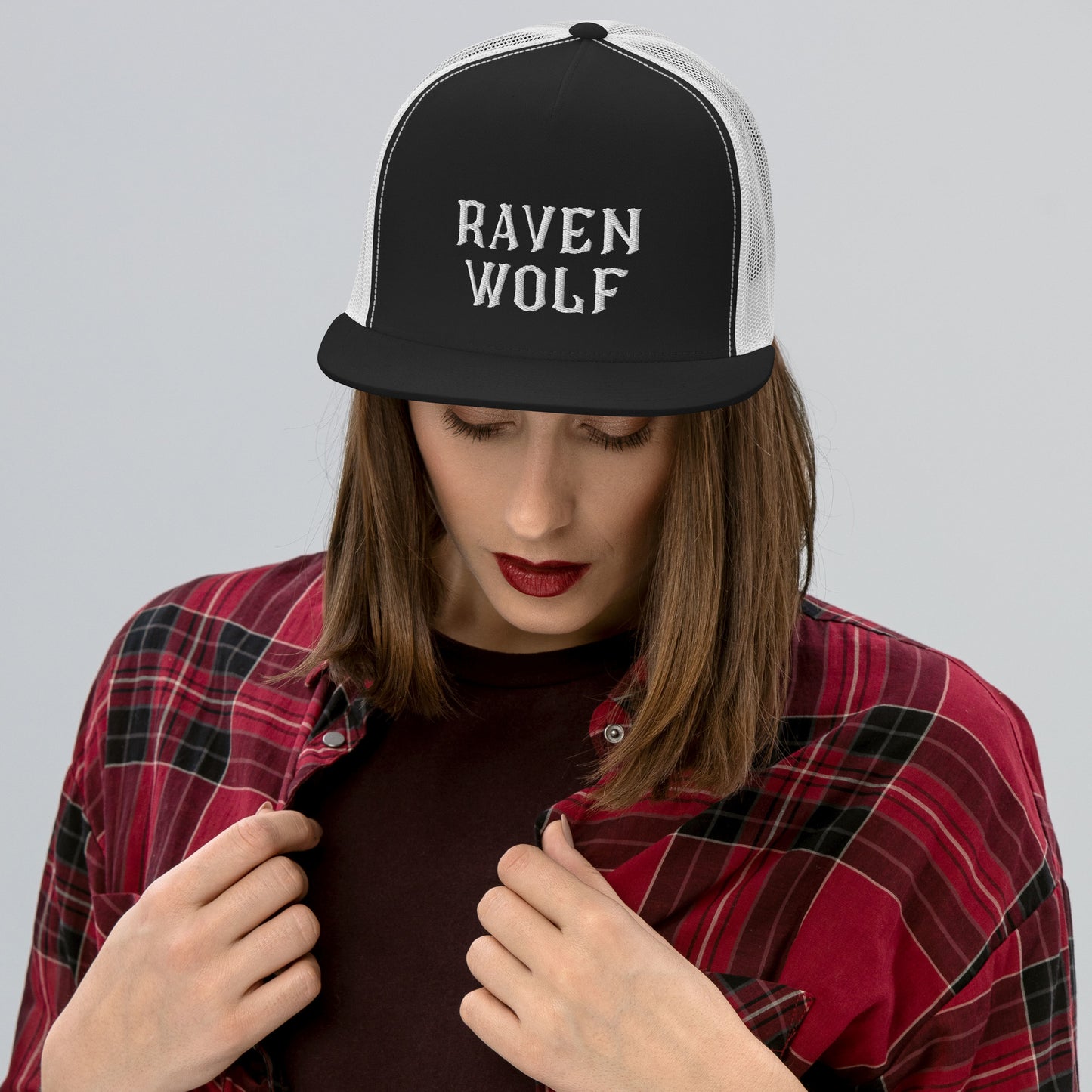 Raven Wolf Trucker Cap