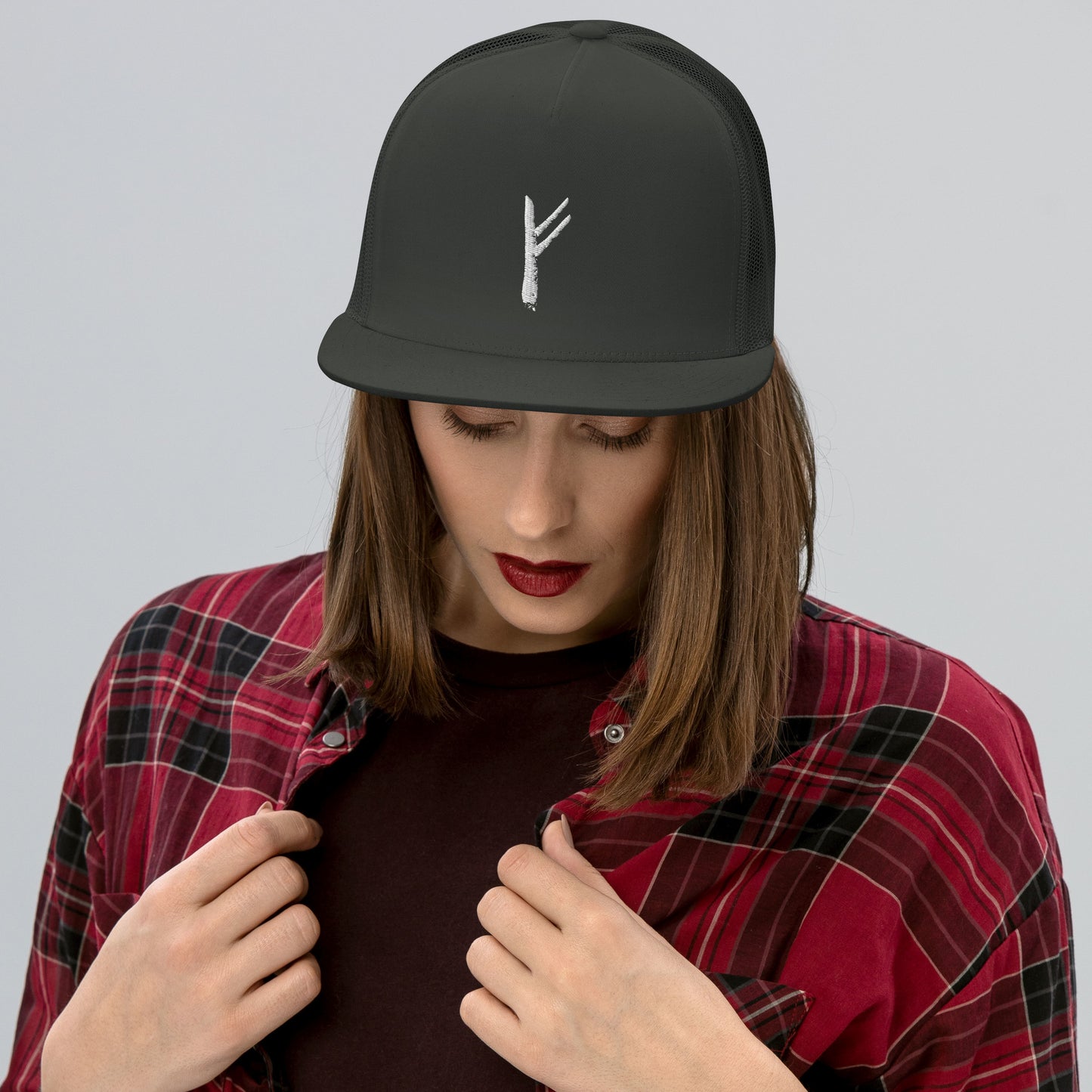 Fehu Rune 3D Puff Embroidery Trucker Cap