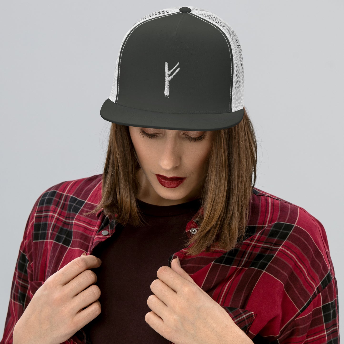 Fehu Rune 3D Puff Embroidery Trucker Cap