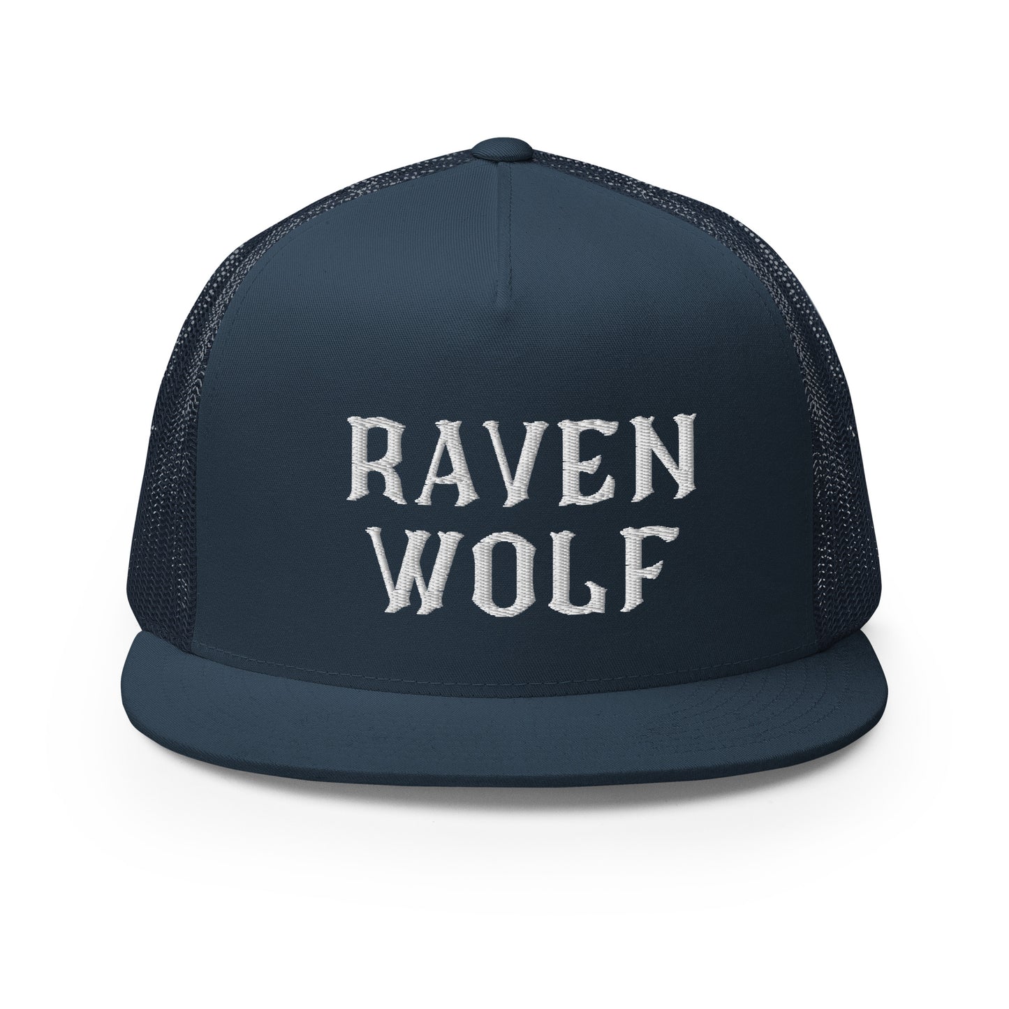 Raven Wolf Embroidery Trucker Cap