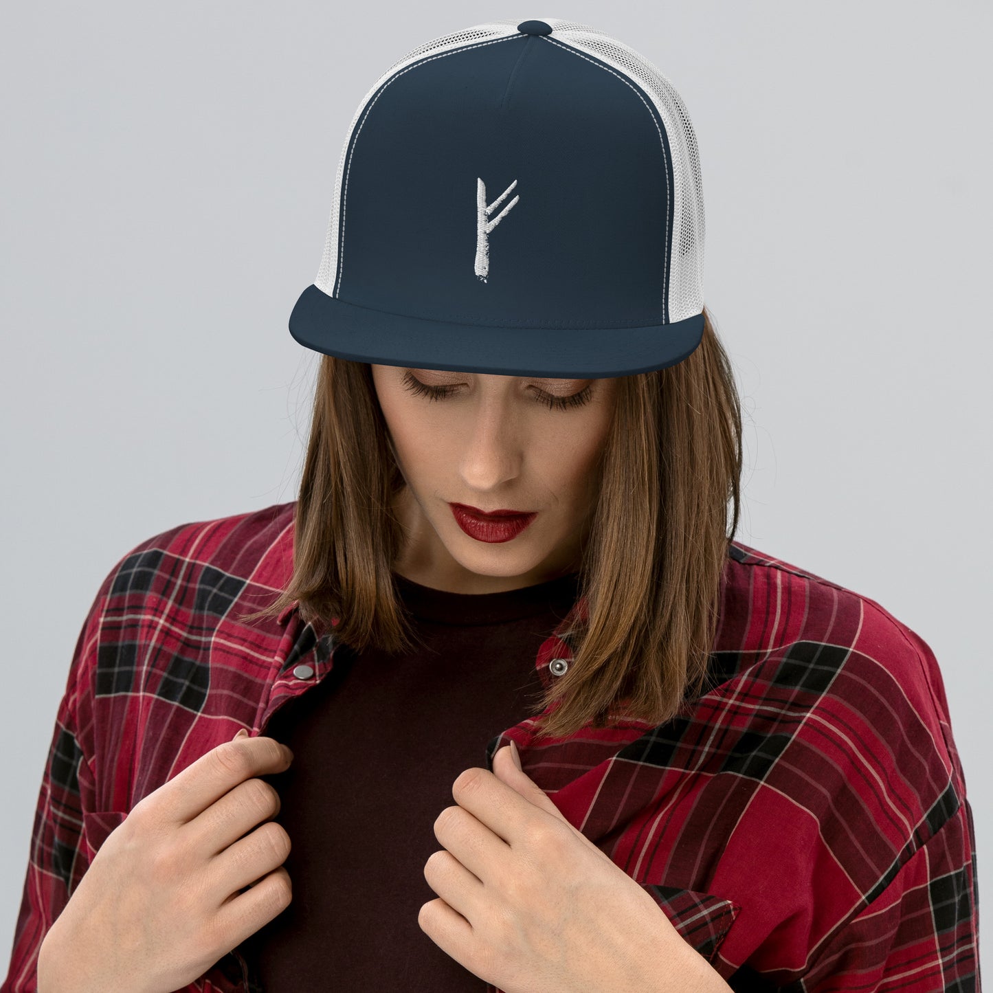 Fehu Rune 3D Puff Embroidery Trucker Cap