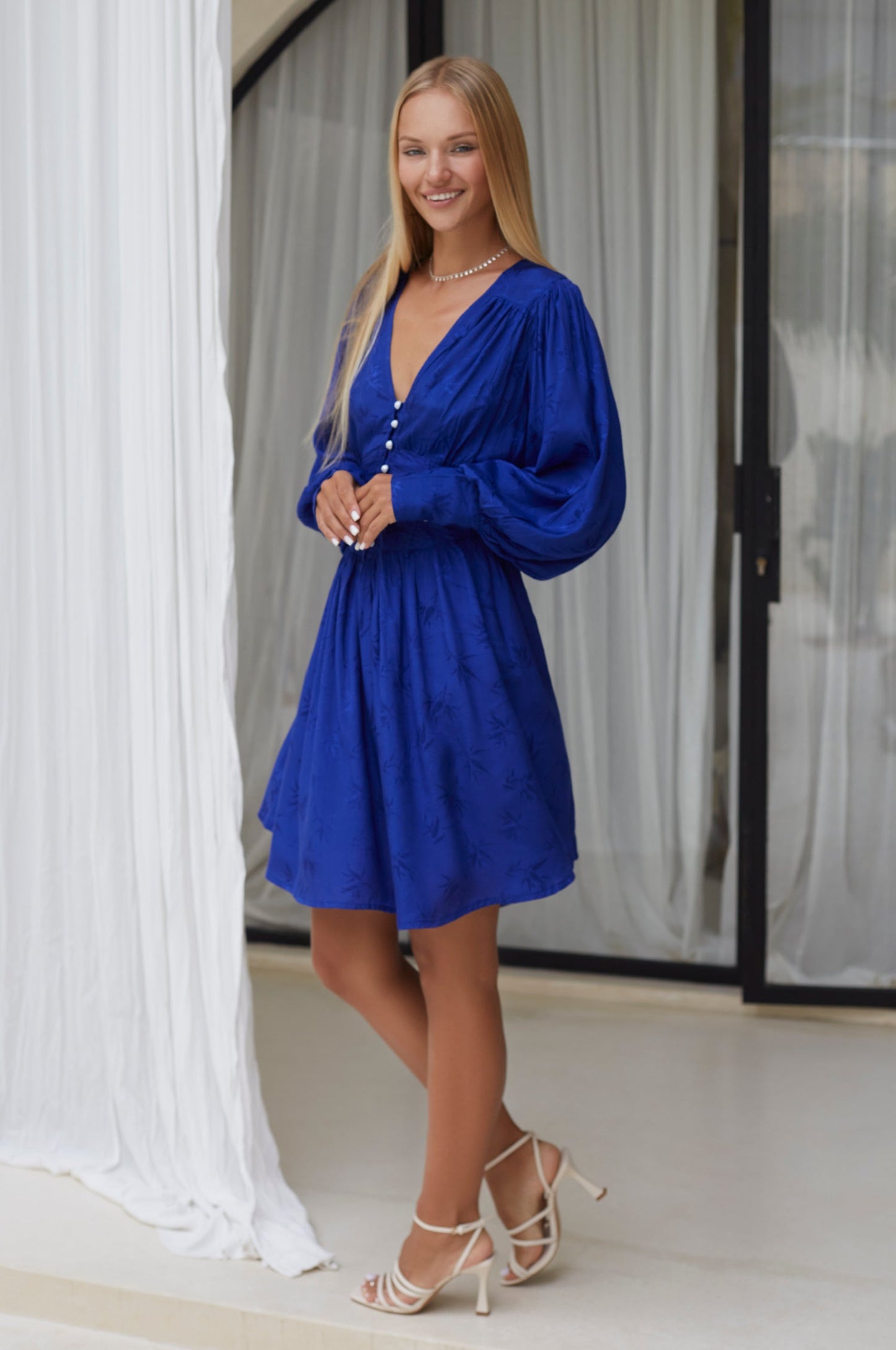 Daphne Floaty Long Sleeve Mini Dress by ELF