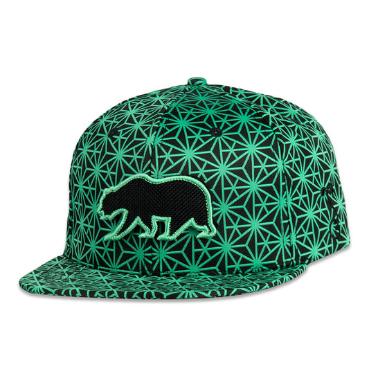 Removable Bear Geo Triangles Seafoam Snapback Hat by Grassroots California