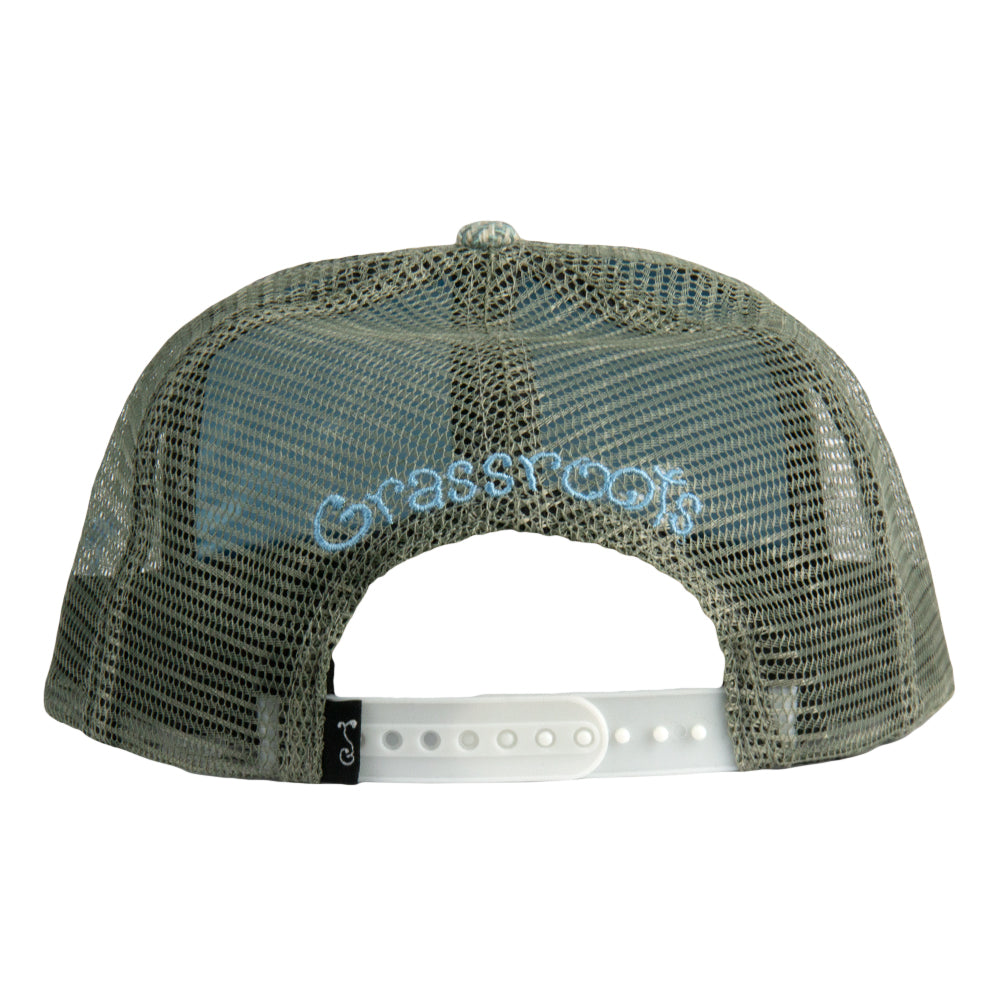 Removable Bear Gray Wolf Mesh Snapback Hat by Grassroots California