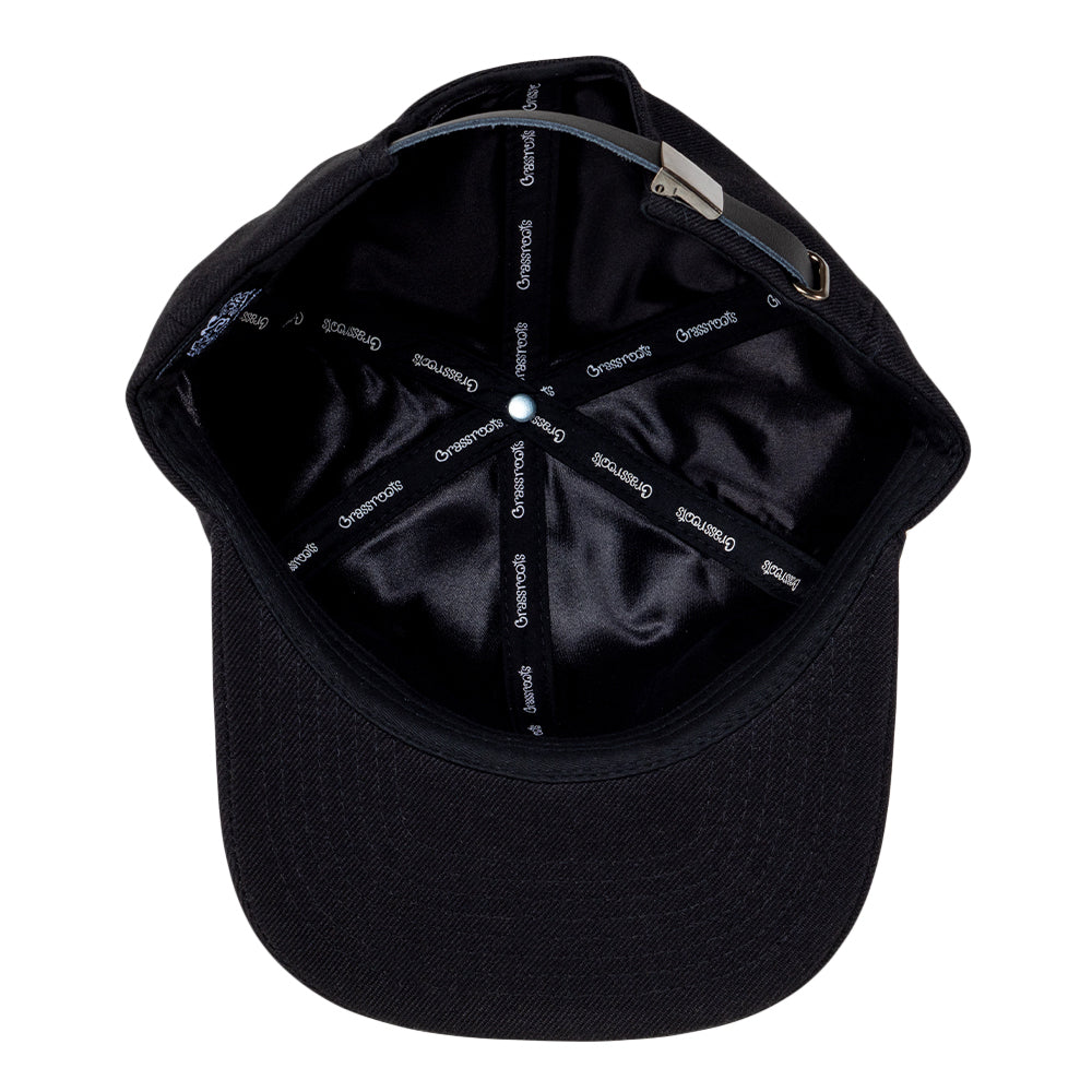 Touch of Class Black Strapback Hat by Grassroots California