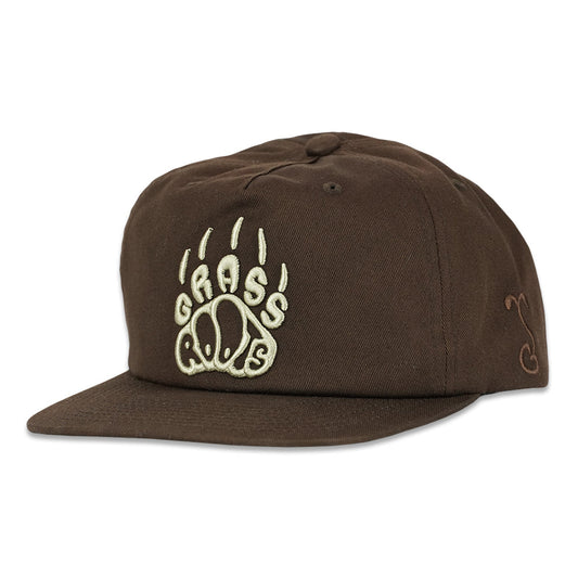 Grassroots Paw Print Brown Unstructured Snapback Hat by Grassroots California