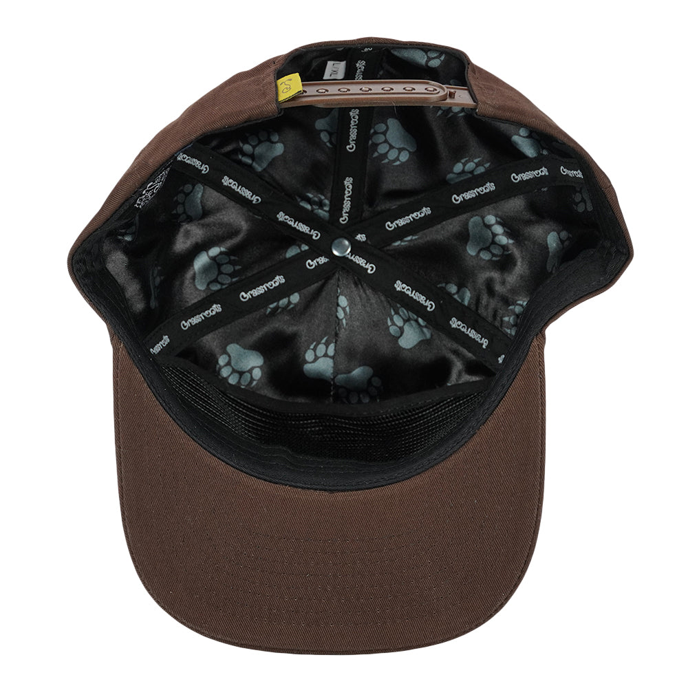 Grassroots Paw Print Brown Unstructured Snapback Hat by Grassroots California