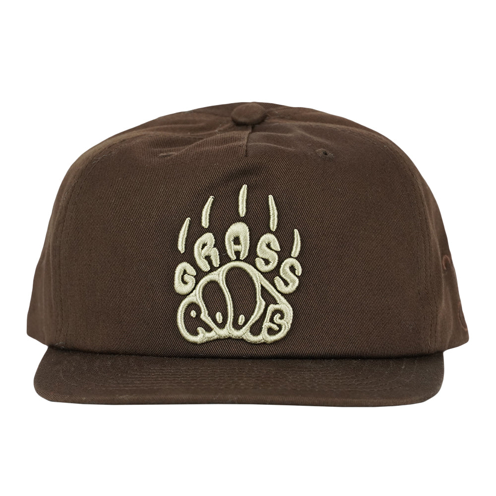 Grassroots Paw Print Brown Unstructured Snapback Hat by Grassroots California