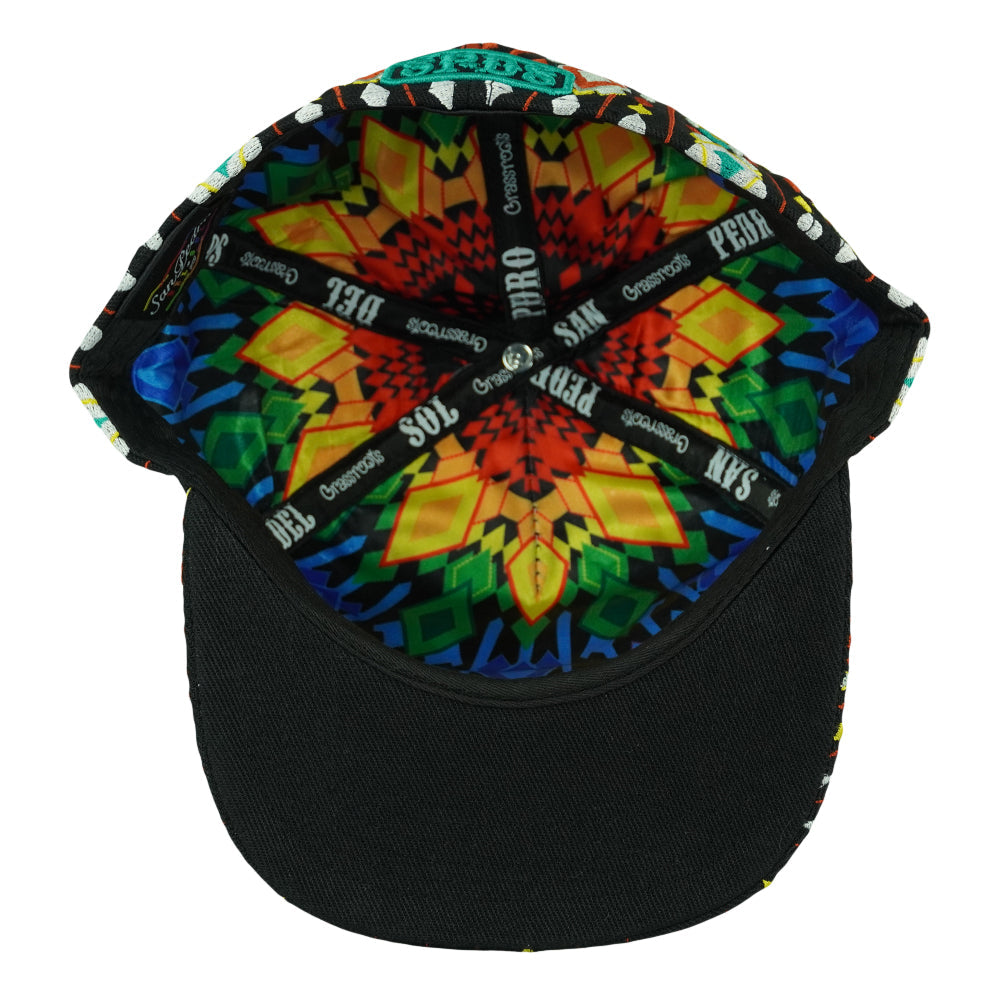 San Pedro Del Sol V3 Black Fitted Hat by Grassroots California