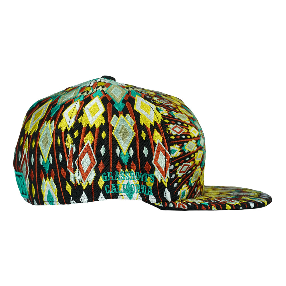 San Pedro Del Sol V3 Black Fitted Hat by Grassroots California