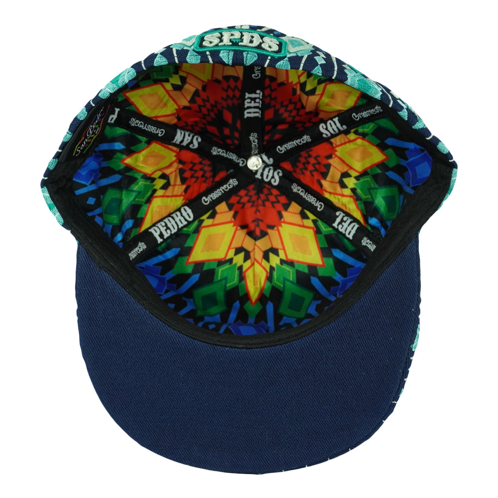 San Pedro Del Sol V3 Teal Fitted Hat by Grassroots California