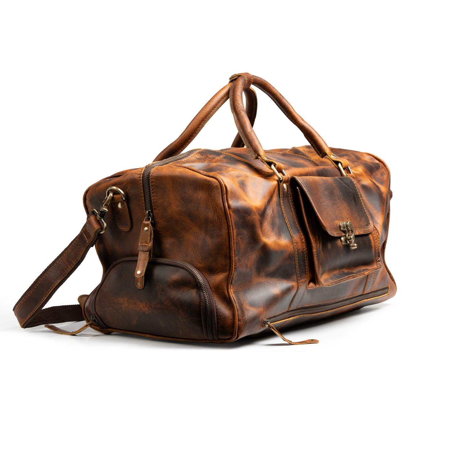 The “Hemingway” Buffalo Leather Duffle Bag by Vintage Gentlemen