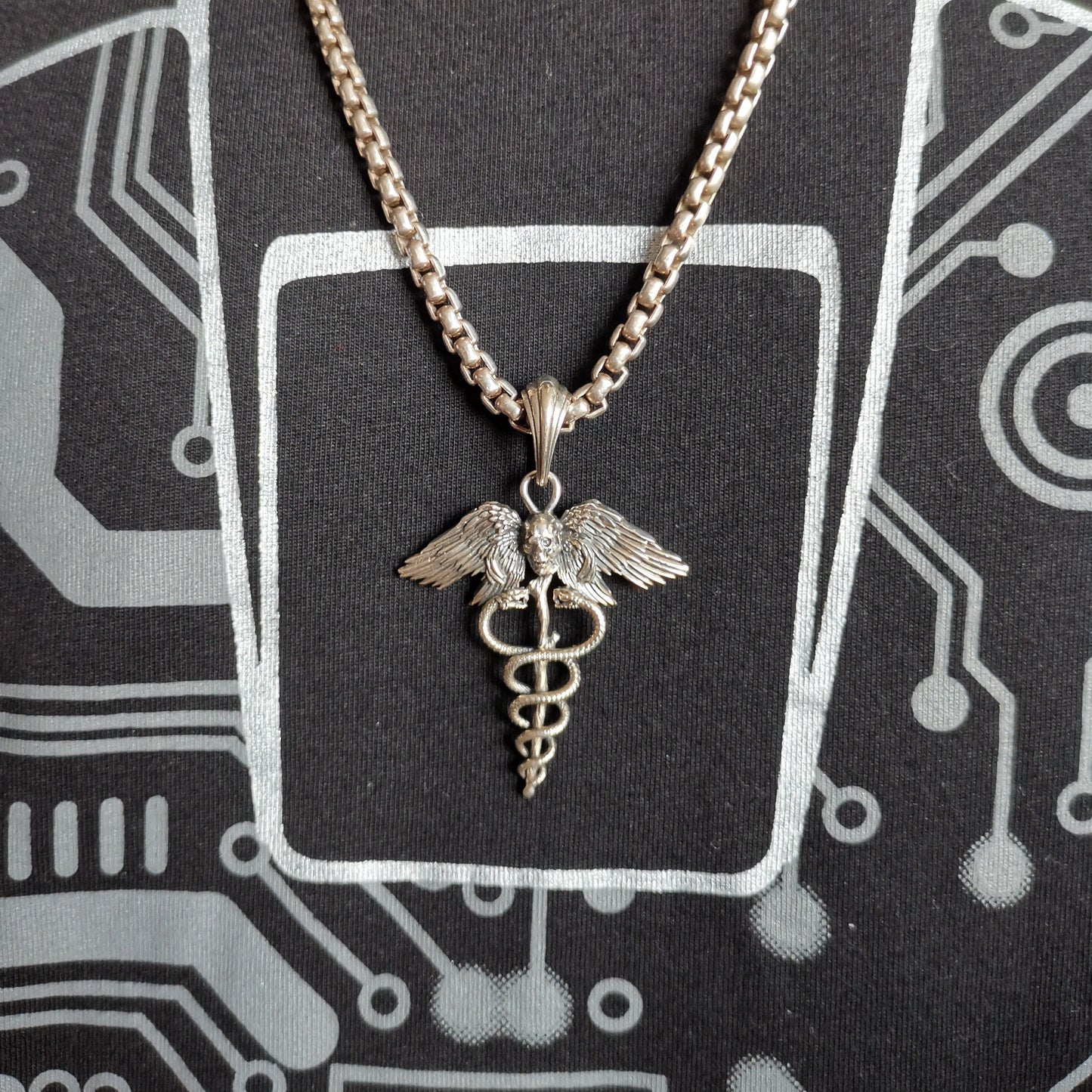 Caduceus Pendant by Serpent Forge