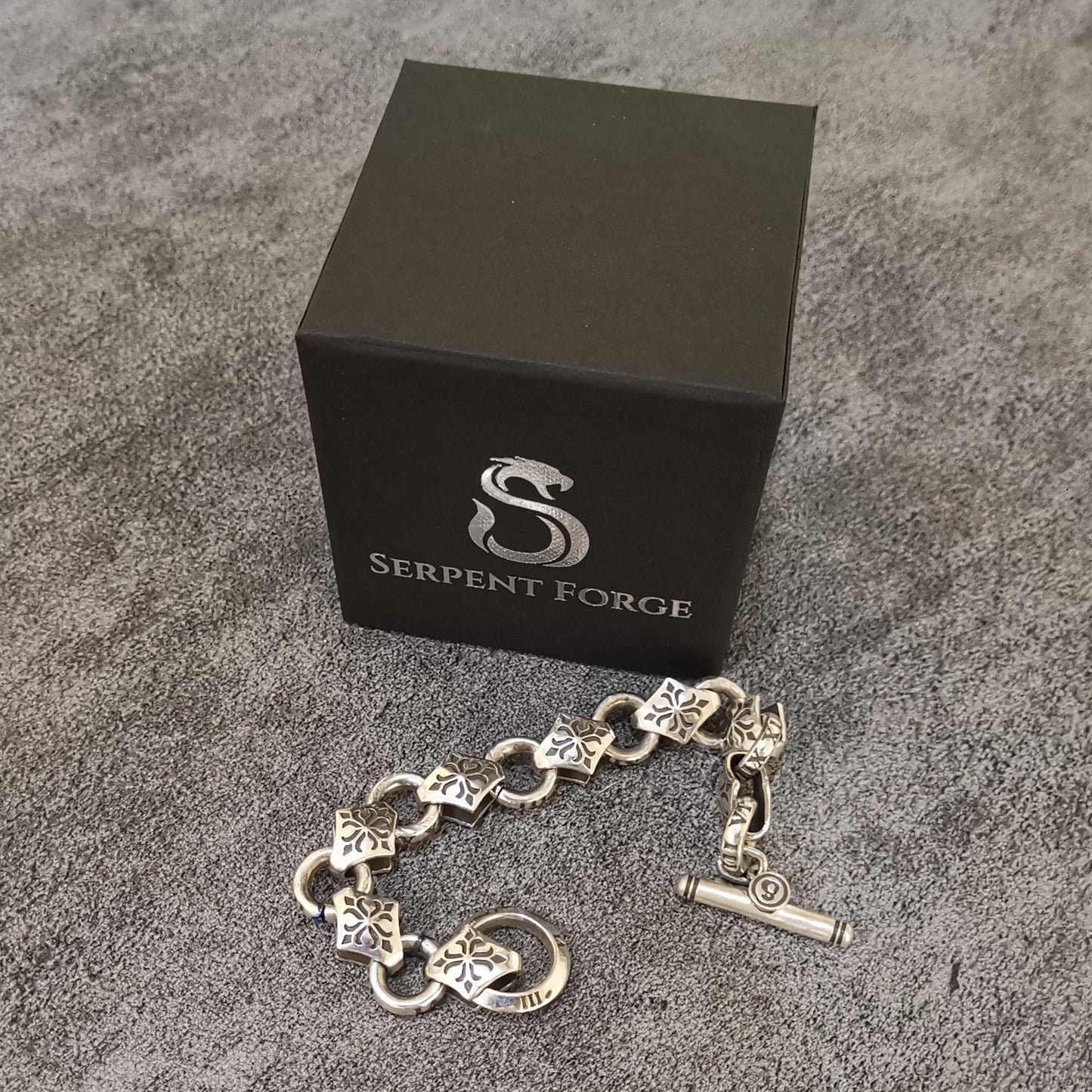 Cross Chain Bracelet by Serpent Forge