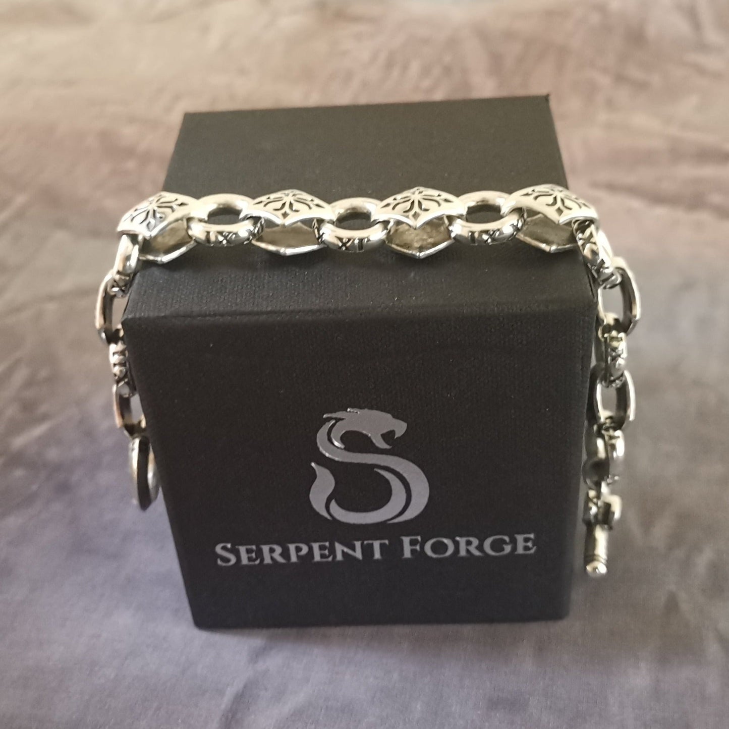 Cross Chain Bracelet by Serpent Forge