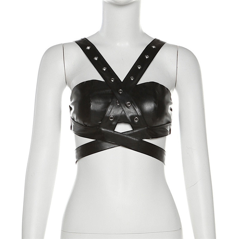 Horror' PU Goth Fake Leather Top by The Cursed Closet