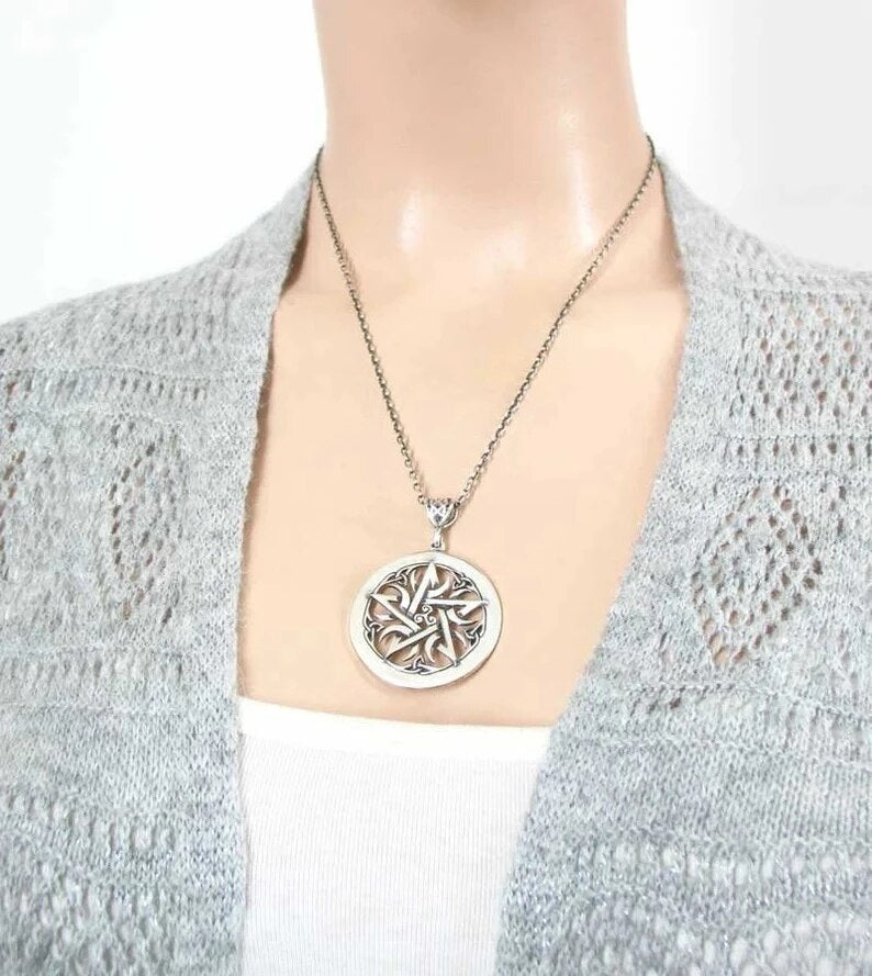 Crescent Moon Pentacle Necklace by The Cursed Closet