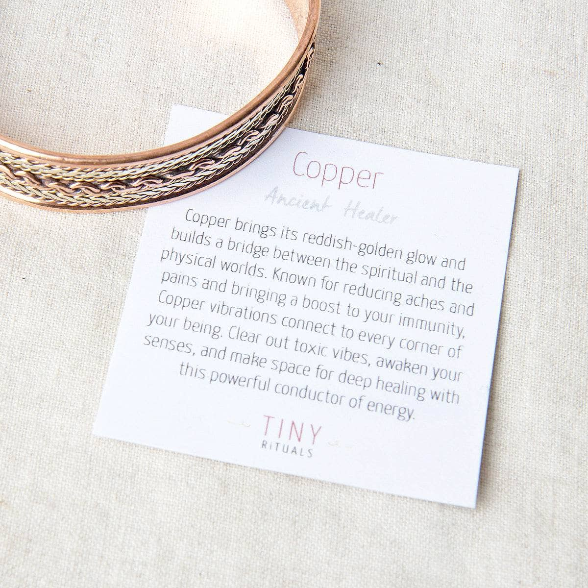 Tibetan Handcrafted Twisted Copper Healing Bracelet by Tiny Rituals