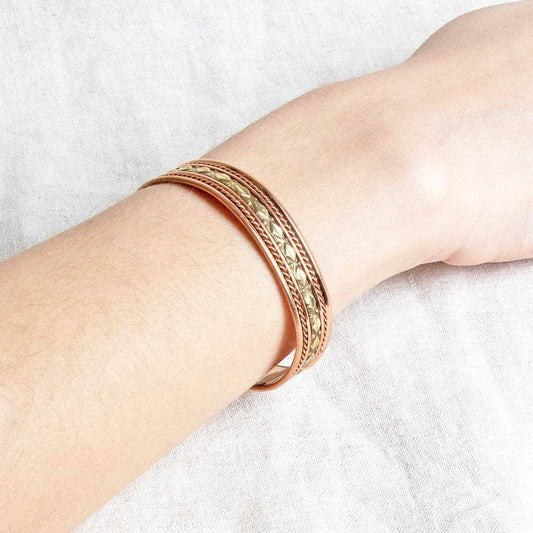 Brass Diamond Magnetic Copper Bracelet by Tiny Rituals