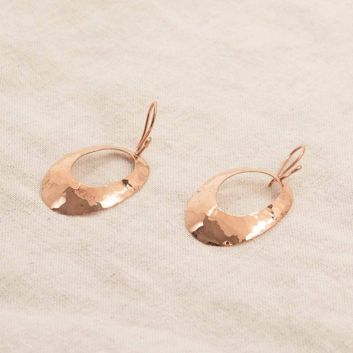 Copper Hammered Earrings - Limited Edition by Tiny Rituals