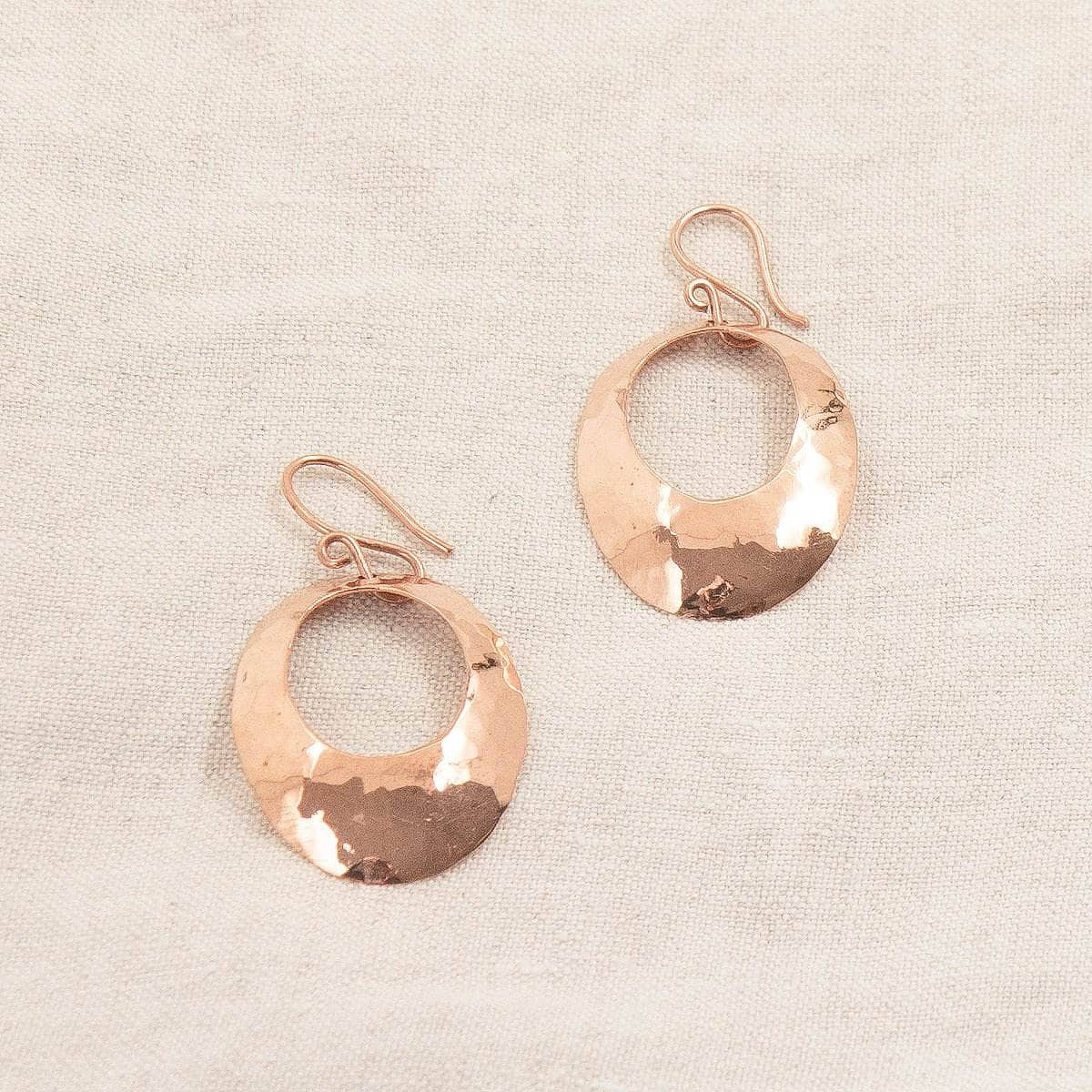 Copper Hammered Earrings - Limited Edition by Tiny Rituals