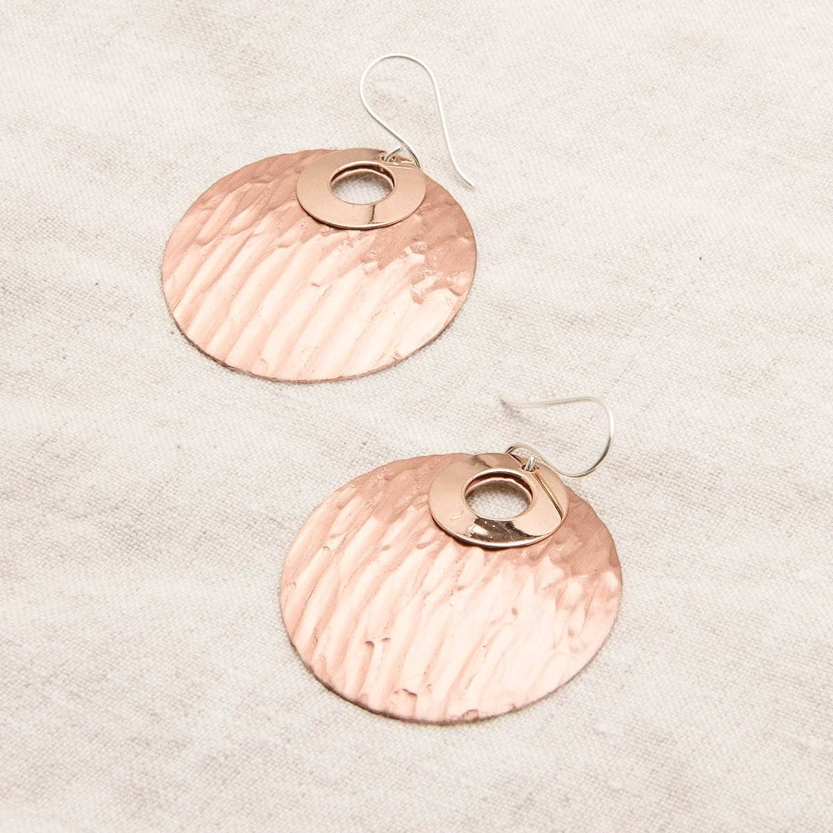 Copper Hammered Earrings - Limited Edition by Tiny Rituals