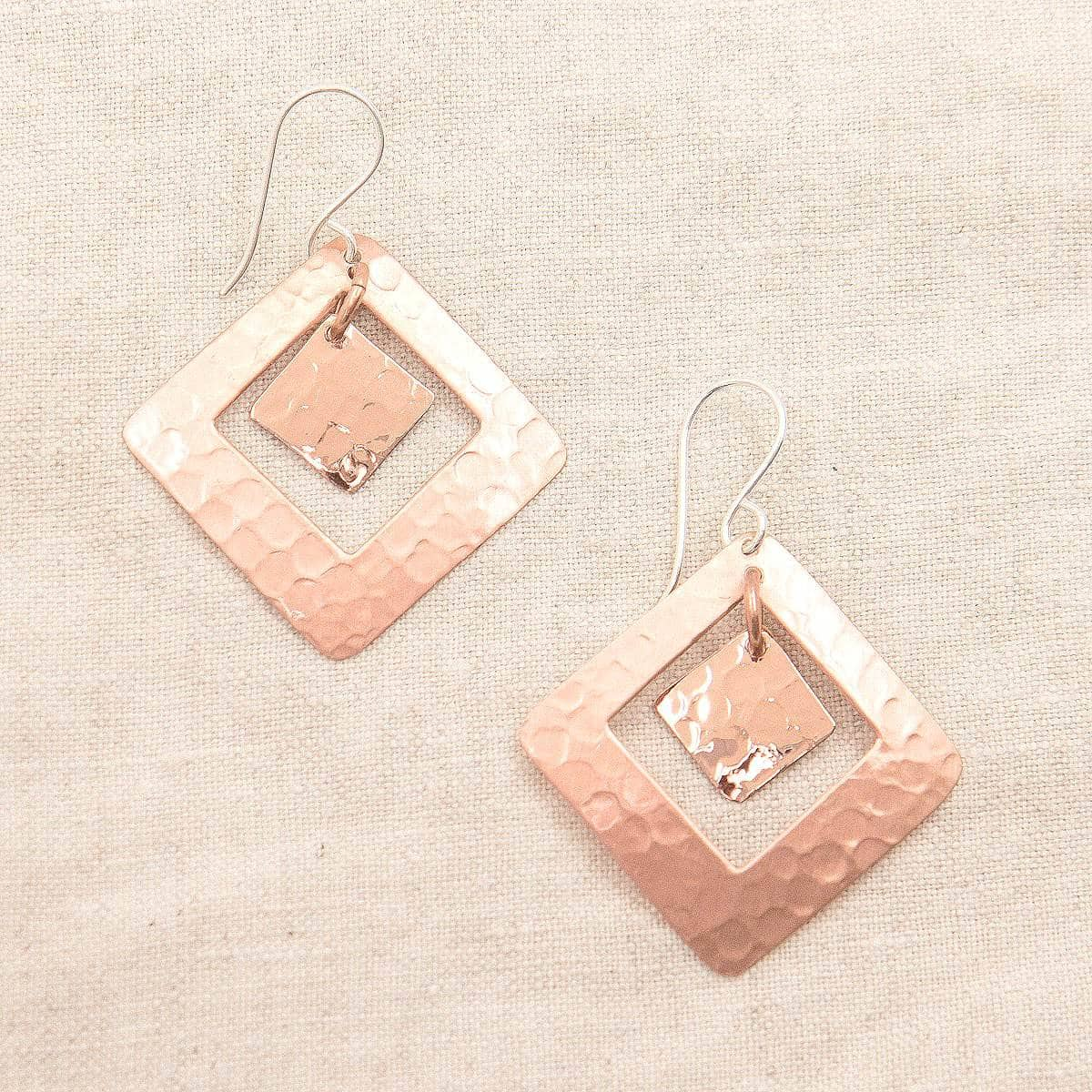 Copper Hammered Earrings - Limited Edition by Tiny Rituals