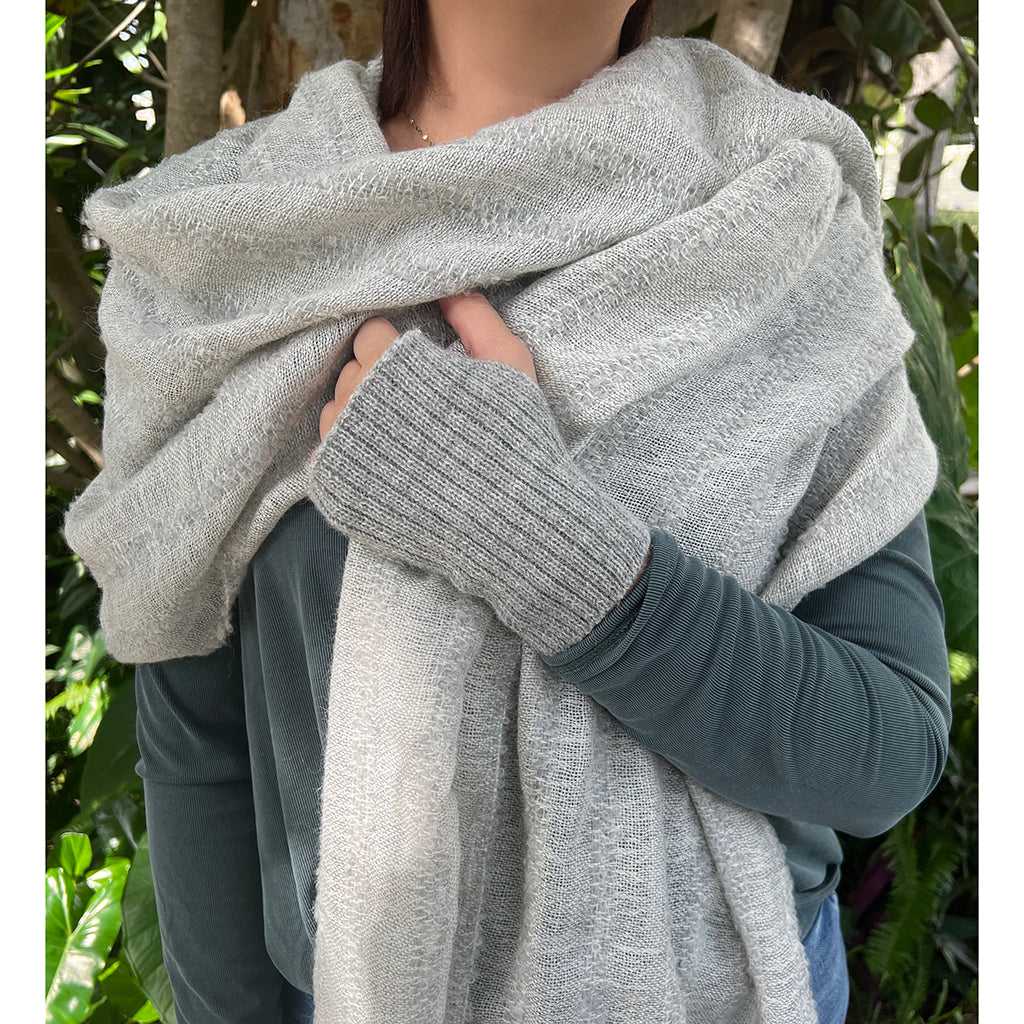 Gray Loop Knit Alpaca Scarf by SLATE + SALT