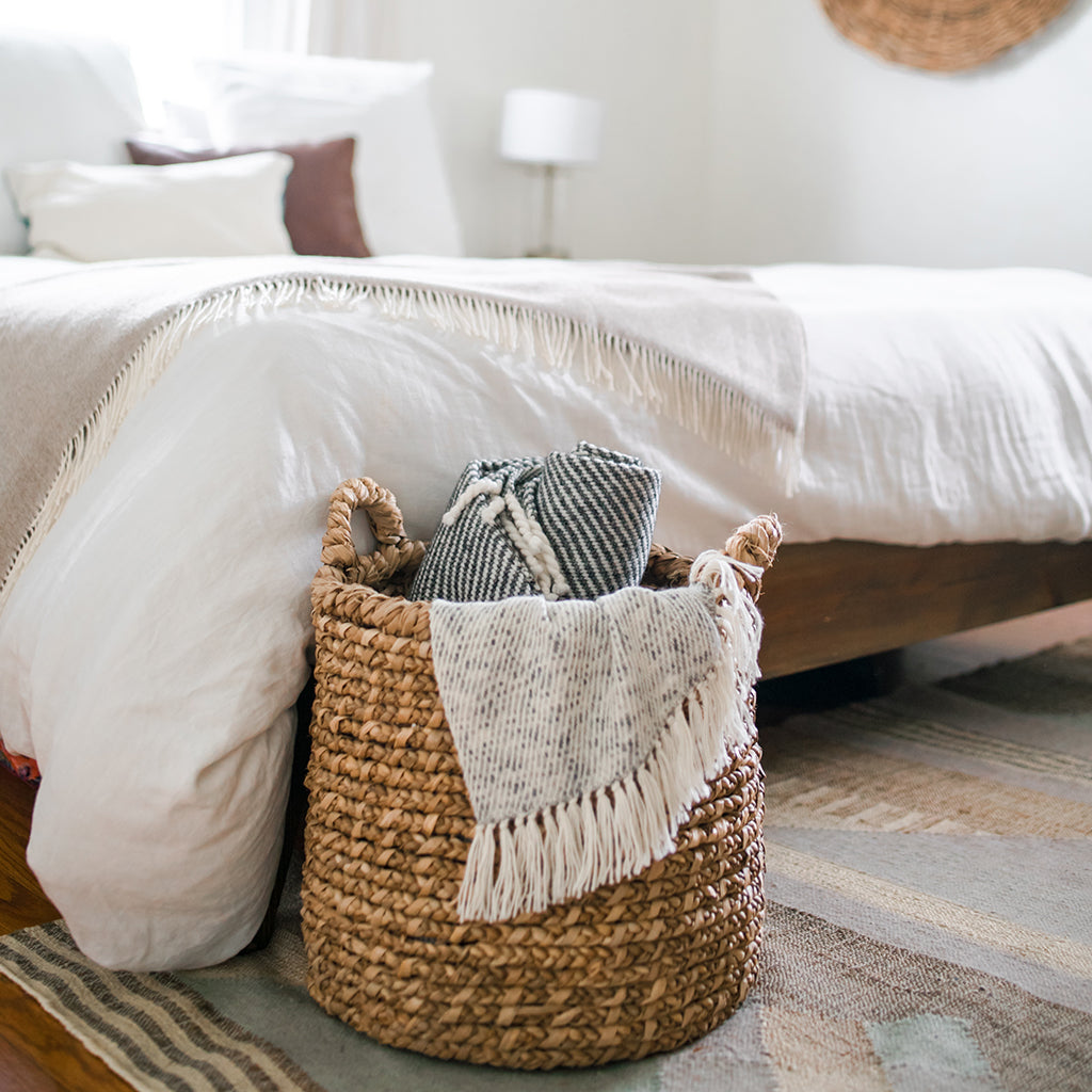 Chunky Black Stripe Alpaca Throw by SLATE + SALT