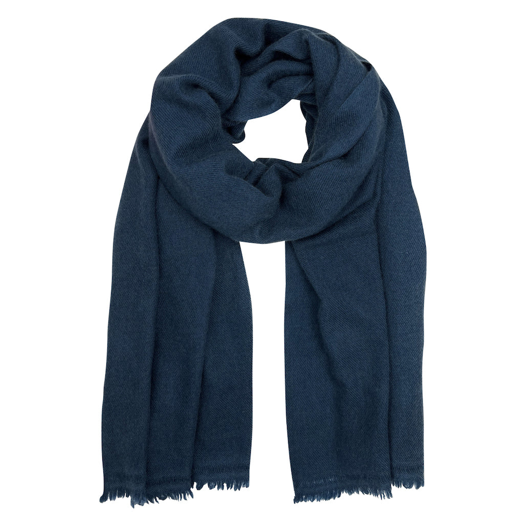 Navy Handloom Cashmere Scarf by SLATE + SALT