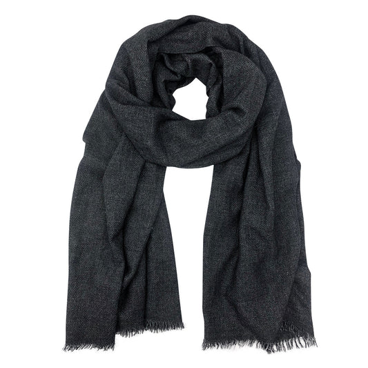 Black Handloom  Cashmere Scarf by SLATE + SALT