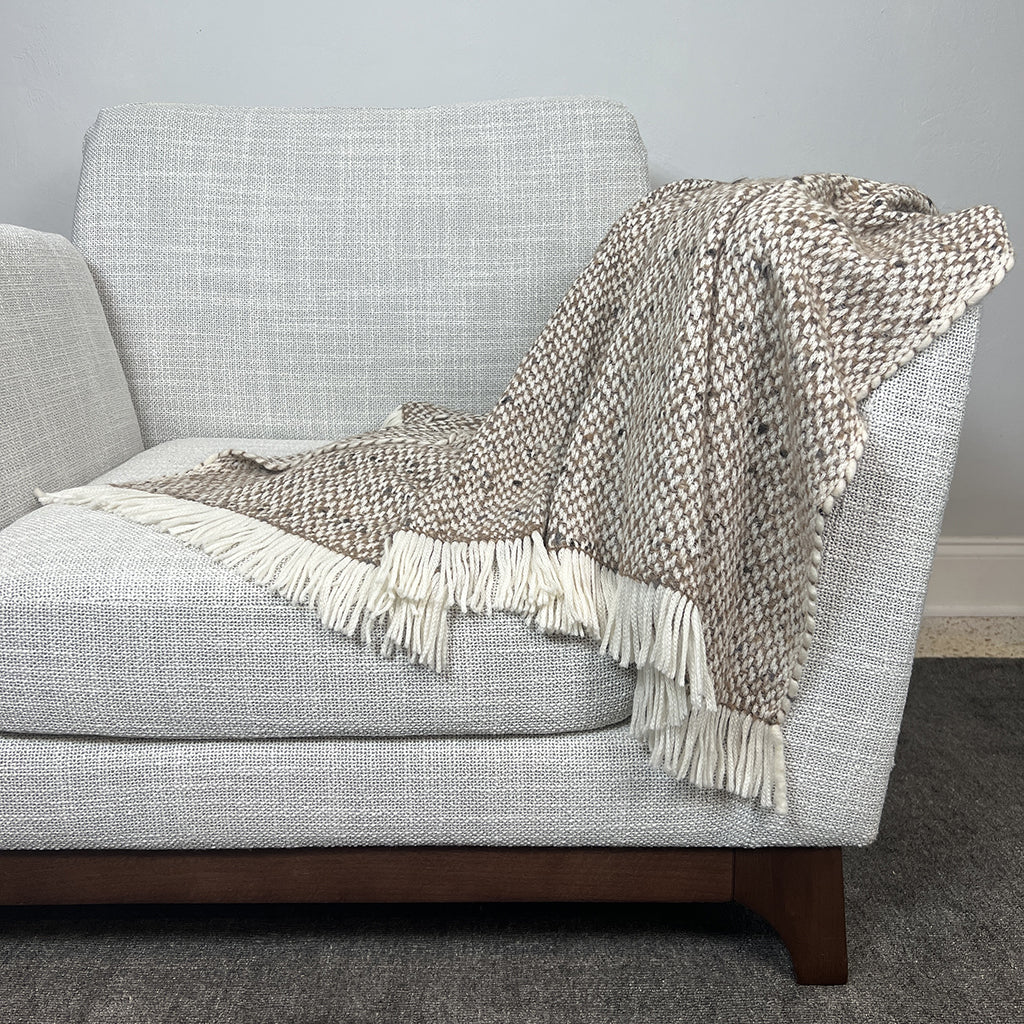 Chunky Camel Weave Alpaca Throw by SLATE + SALT