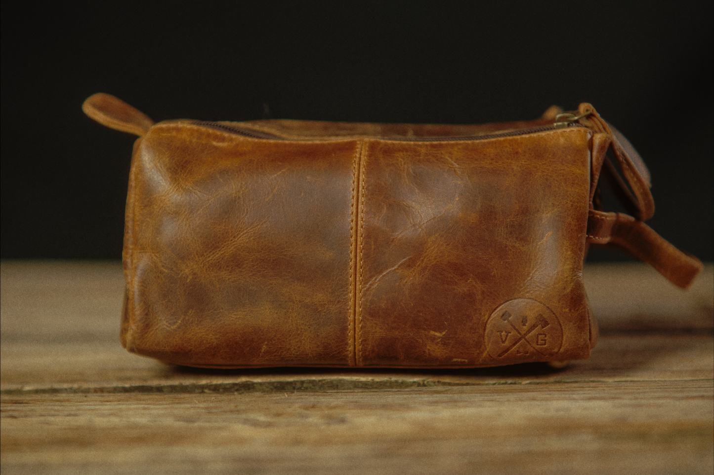 The Draper Leather Toiletry Bag by Vintage Gentlemen