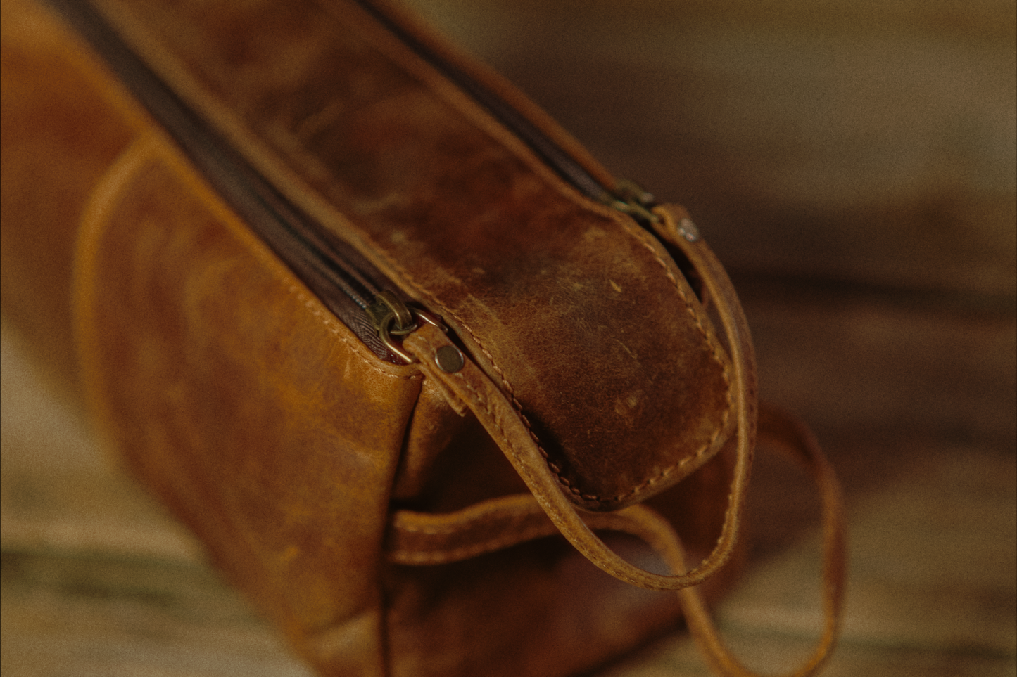 The Draper Leather Toiletry Bag by Vintage Gentlemen