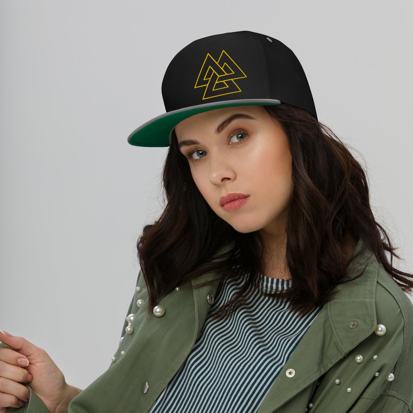 Valknut 3D Puff Embroidery Flat Bill Cap