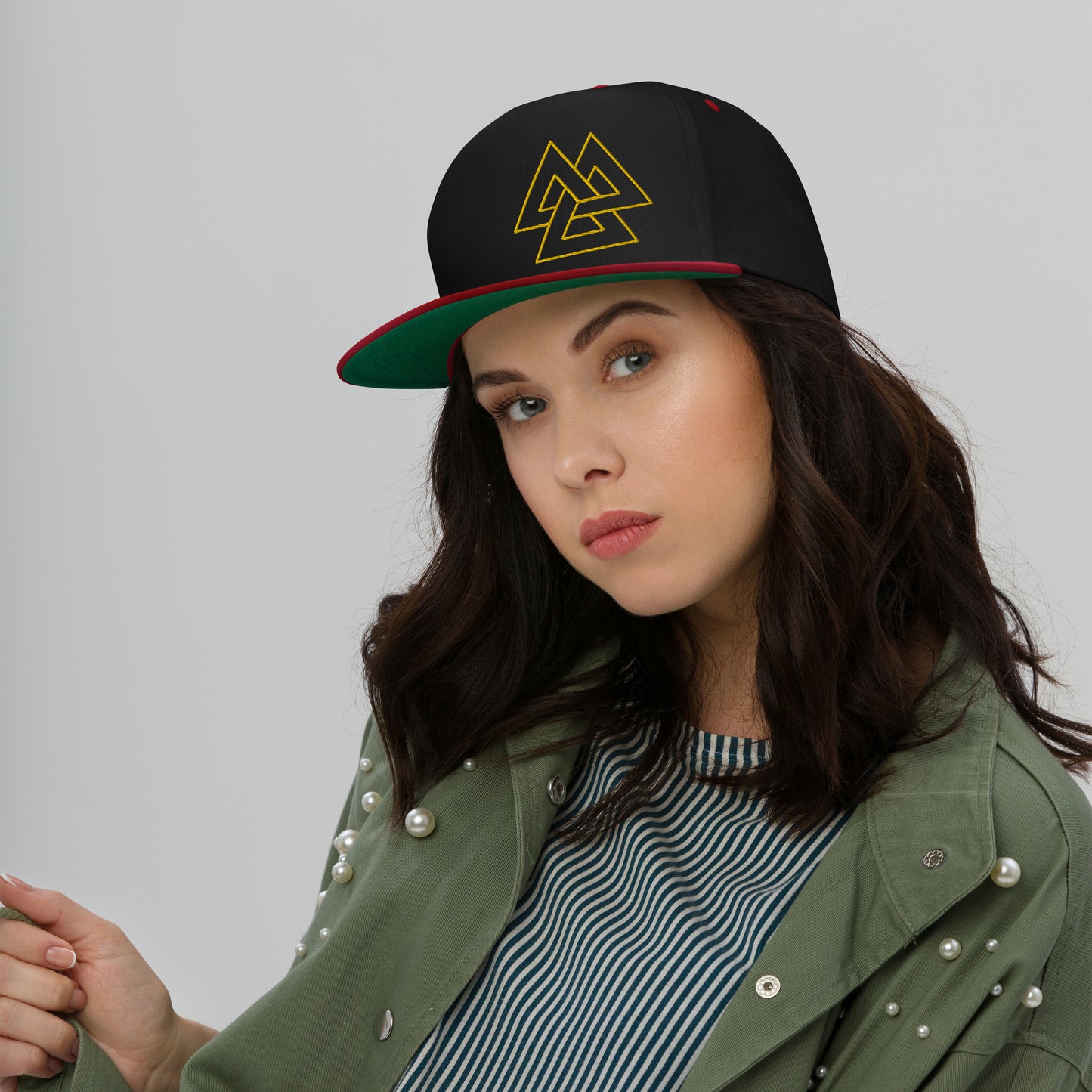 Valknut 3D Puff Embroidery Flat Bill Cap