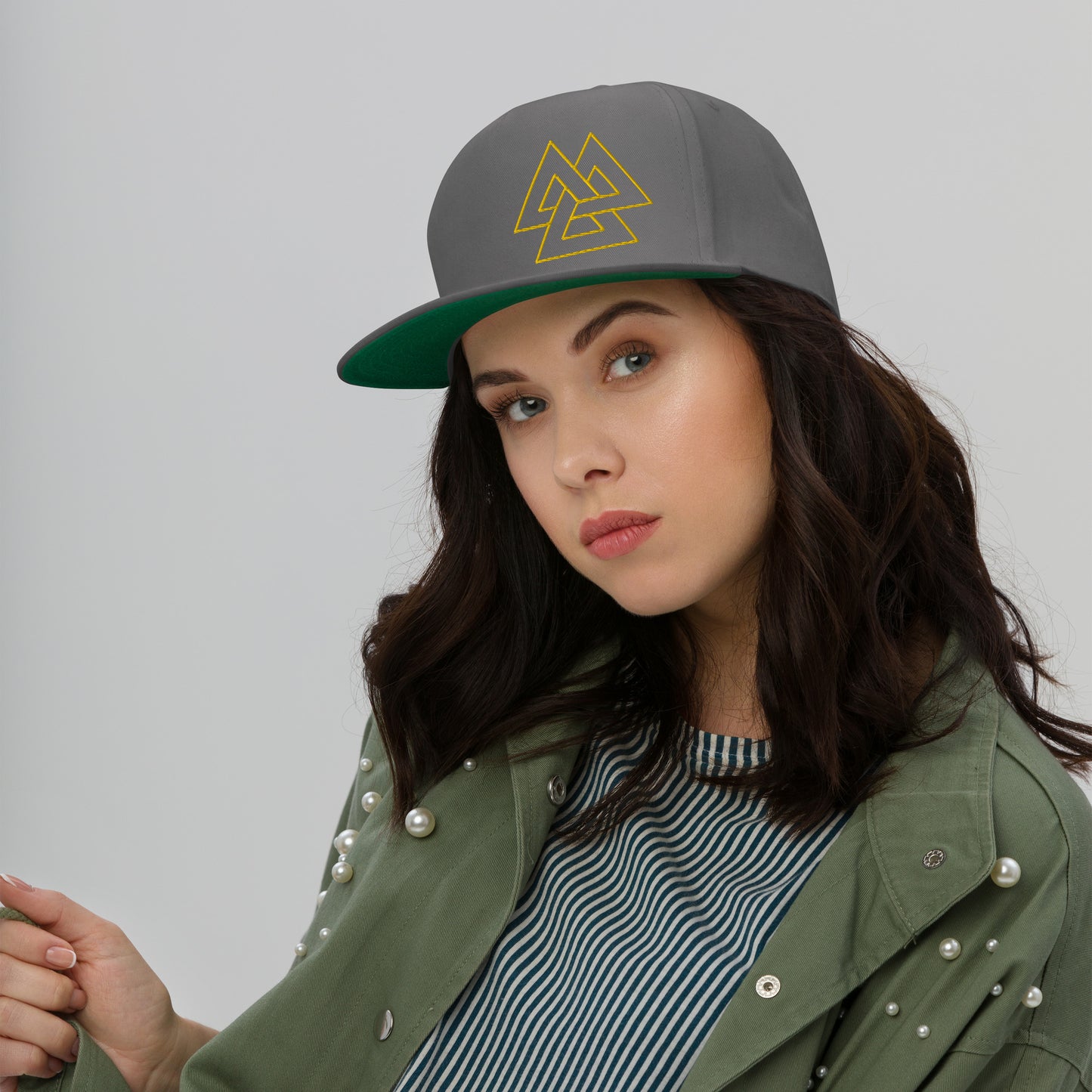 Valknut 3D Puff Embroidery Flat Bill Cap