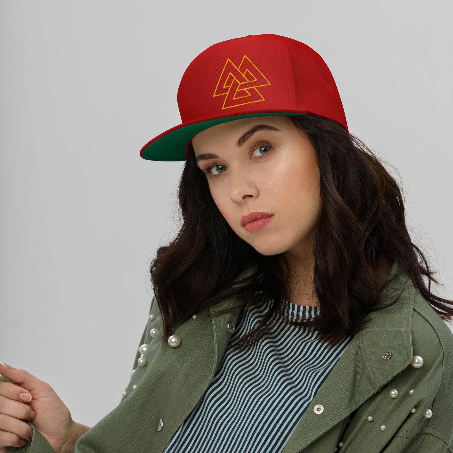 Valknut 3D Puff Embroidery Flat Bill Cap