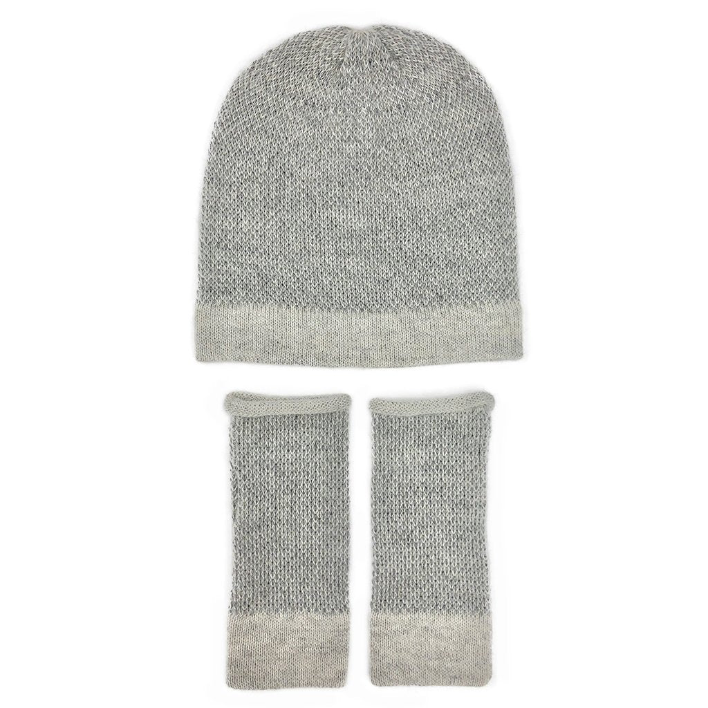 Gray Interwoven Alpaca Beanie by SLATE + SALT