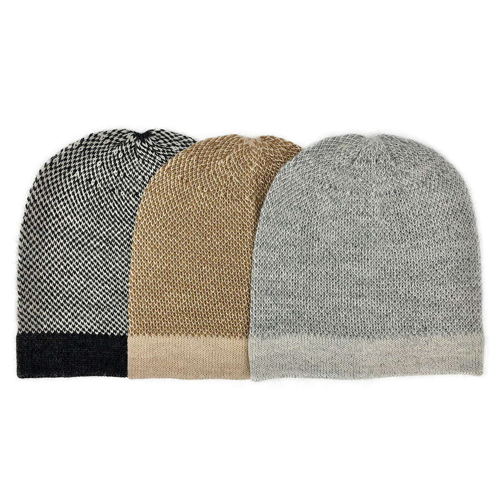 Camel Interwoven Alpaca Beanie by SLATE + SALT