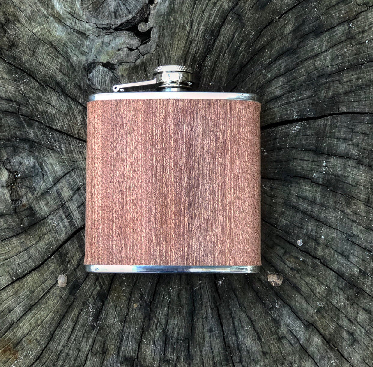 Sapele Wood Wrapped Flask- 6 oz by Vintage Gentlemen