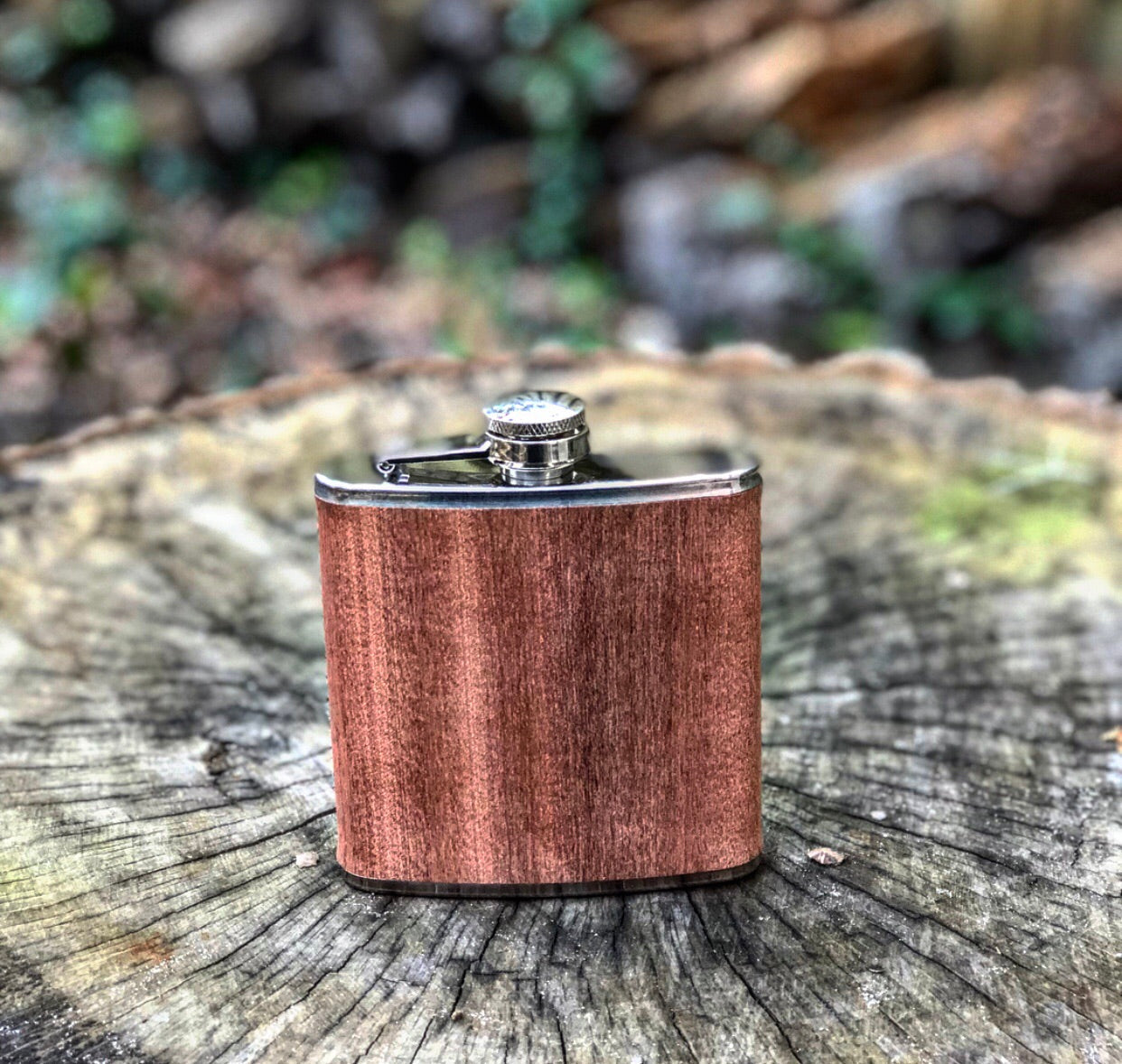 Sapele Wood Wrapped Flask- 6 oz by Vintage Gentlemen