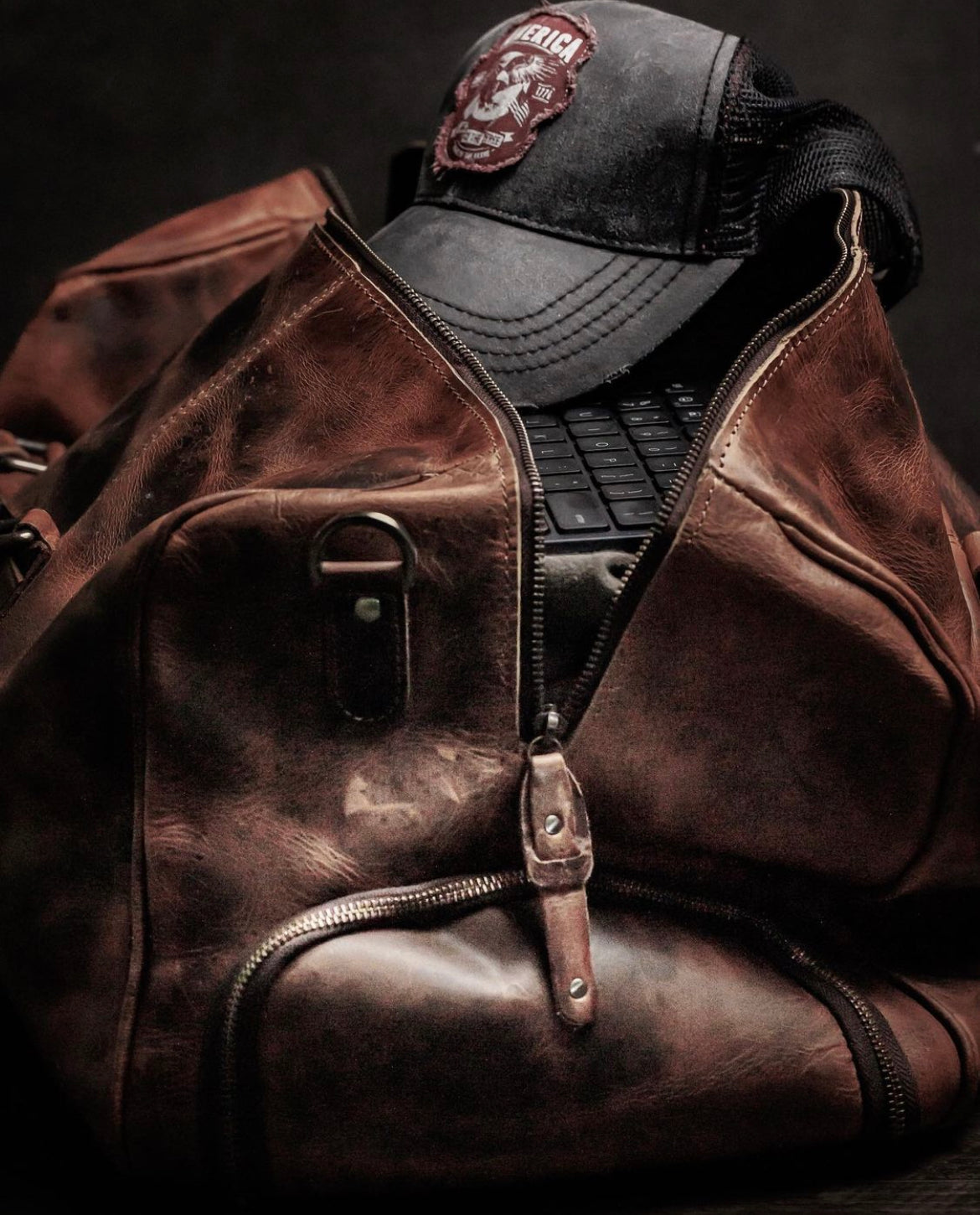 The “Hemingway” Buffalo Leather Duffle Bag by Vintage Gentlemen