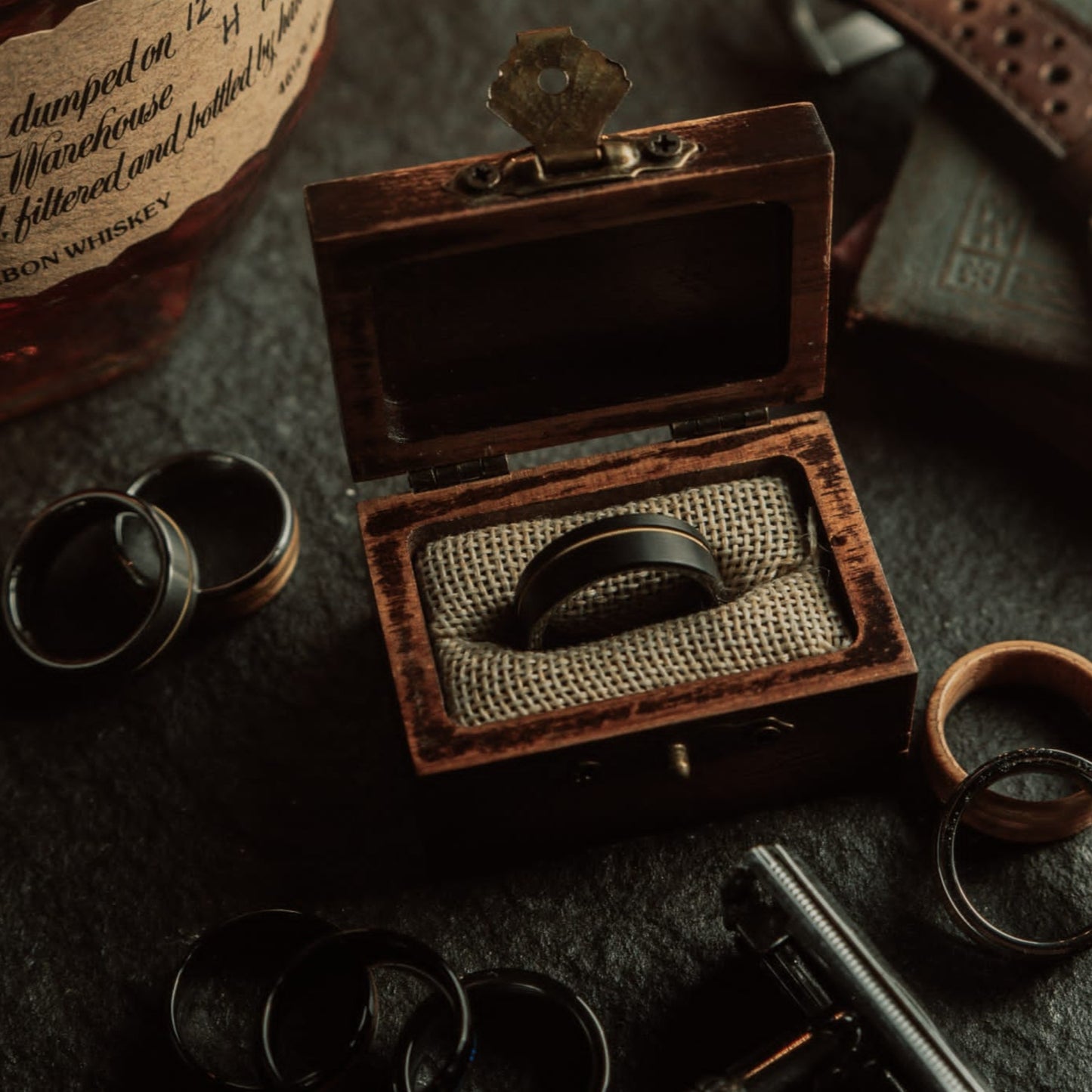 Koa Wood Ring Box by Vintage Gentlemen