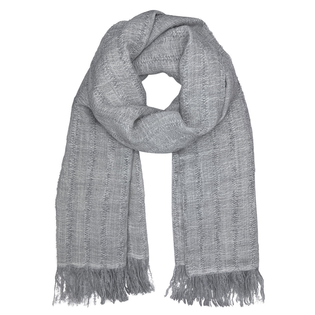 Gray Loop Knit Alpaca Scarf by SLATE + SALT