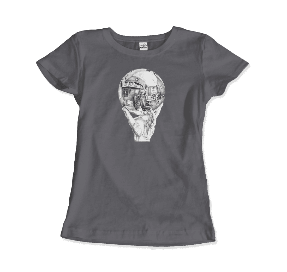 M.C. Escher Hand with Reflective Globe T-Shirt by Art-O-Rama Shop