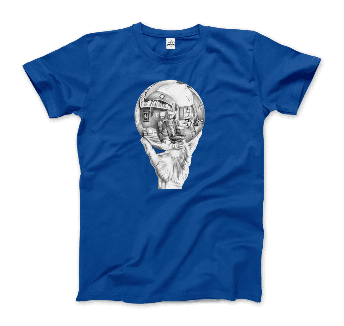 M.C. Escher Hand with Reflective Globe T-Shirt by Art-O-Rama Shop